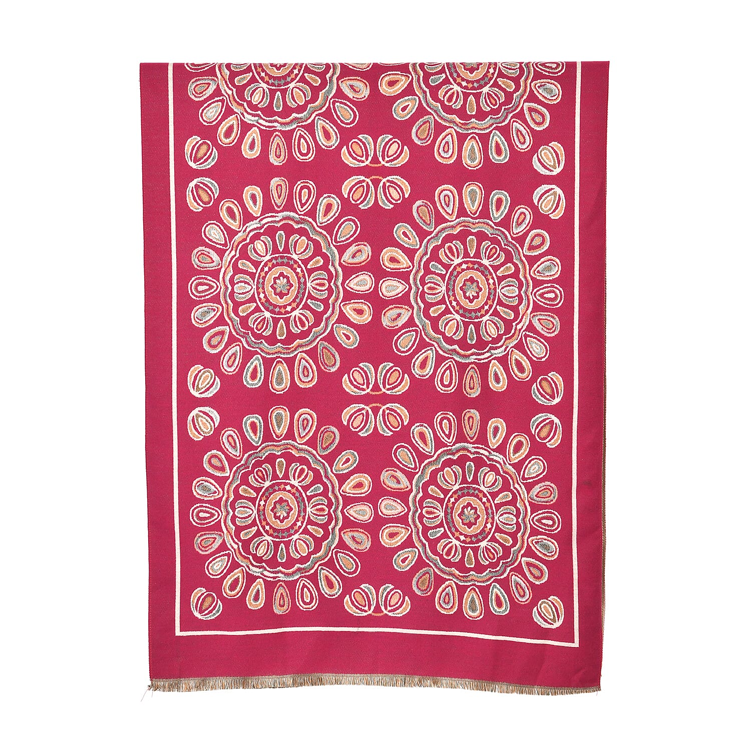 Closeout Deal - Super Soft Bohemian Pattern Shawl (One Size) - Red Closeout Deal - Super Soft Bohemian Pattern Shawl (One Size) - Red