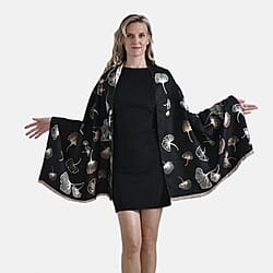 Closeout Deal Super Soft Shawl (One Size) - Blue Based with Multi Flowers