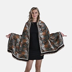 Closeout Deal Super Soft Shawl (One Size) - Blue Based with Multi Flowers