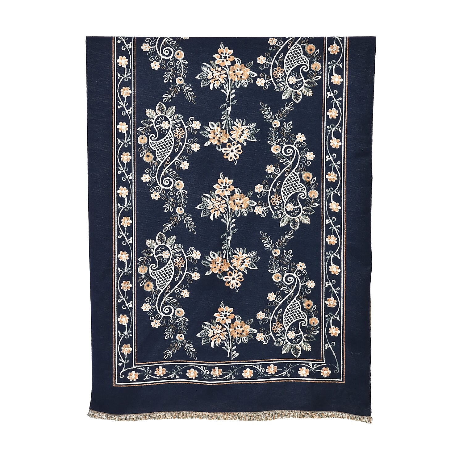 Closeout Deal Super Soft Shawl (One Size) - Blue Based with Multi Flowers