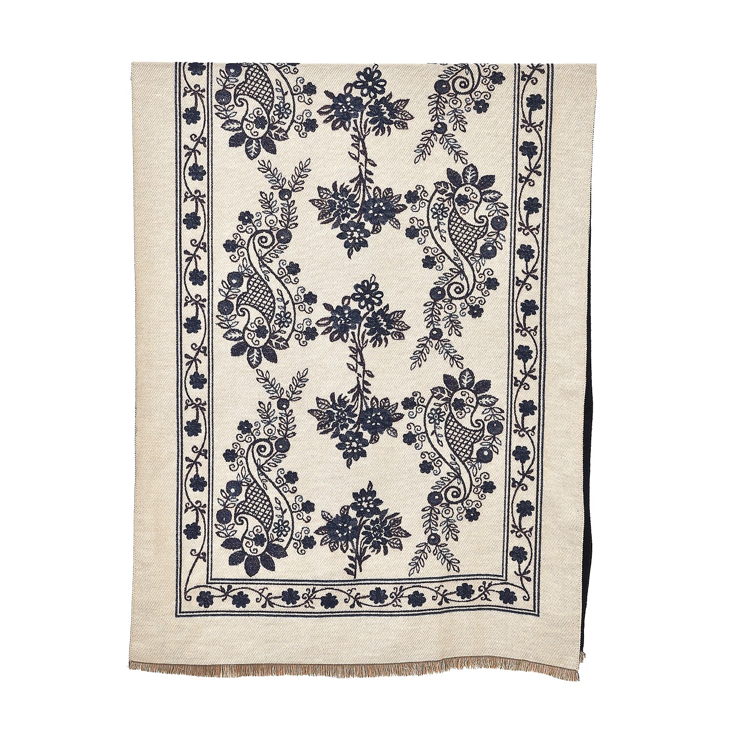 Closeout Deal Super Soft Shawl (One Size) - Blue Based with Multi Flowers