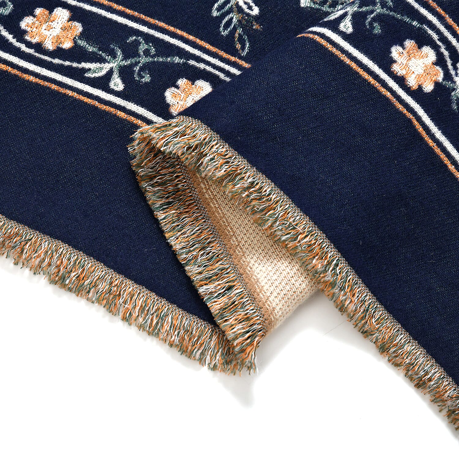 Closeout Deal Super Soft Shawl (One Size) - Blue Based with Multi Flowers