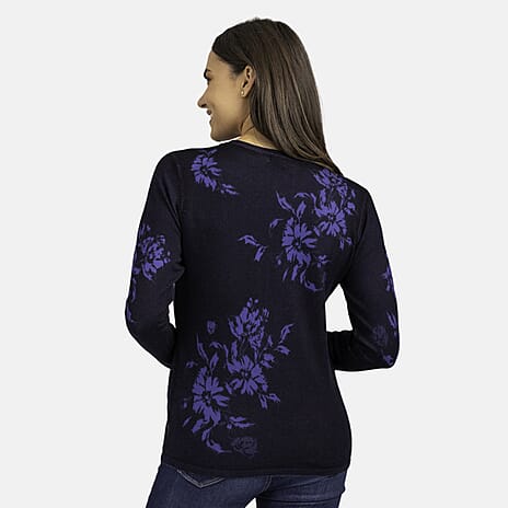 Mudflower Knitted Jumper - Navy