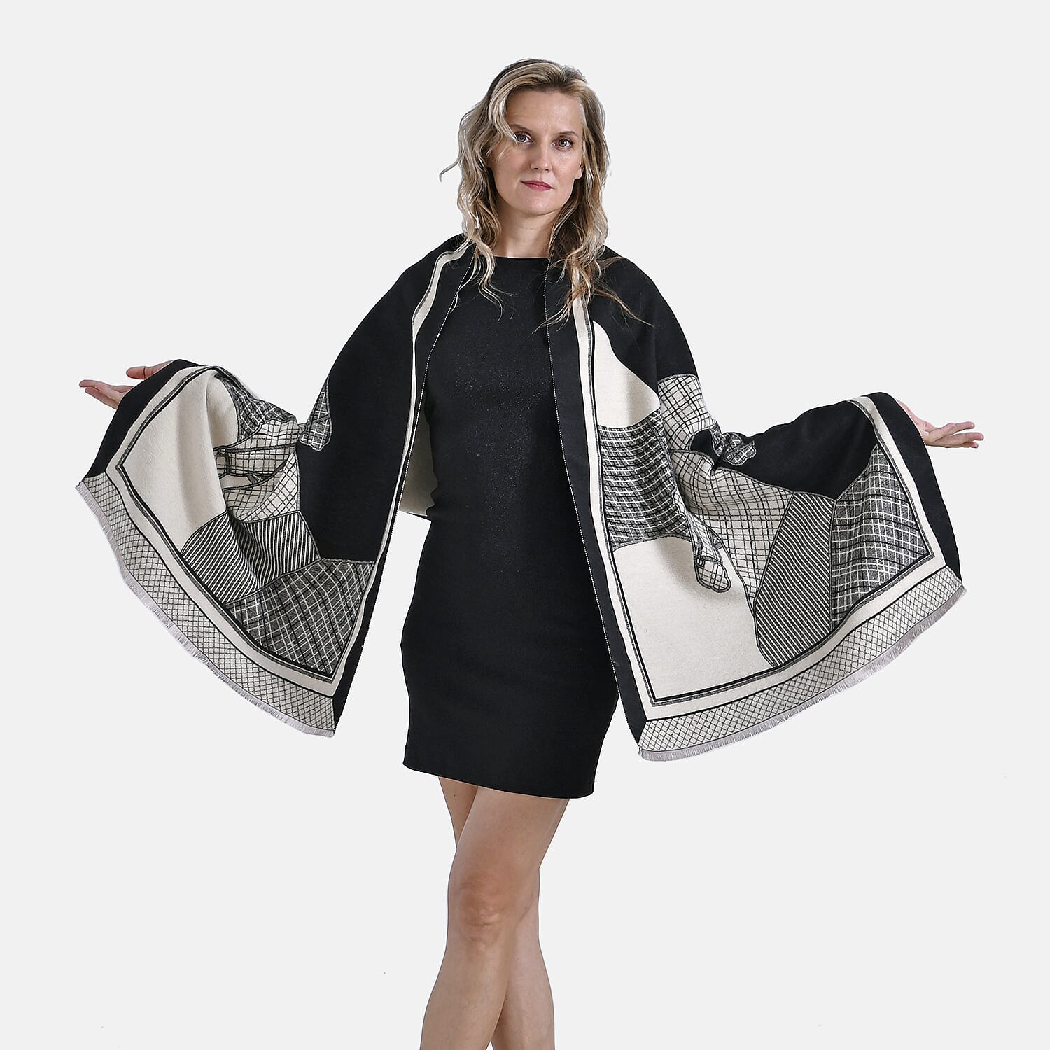 Designer Luxurious Horse Print Warm Shawl