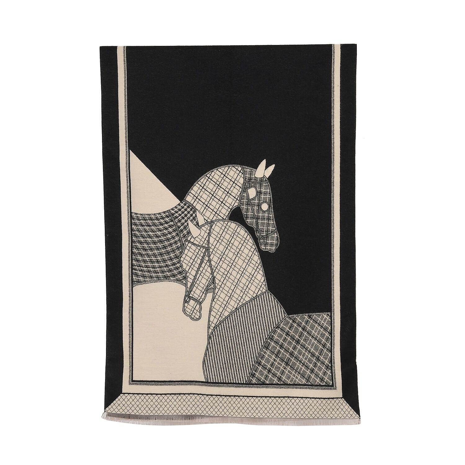 Designer Luxurious Horse Print Warm Shawl