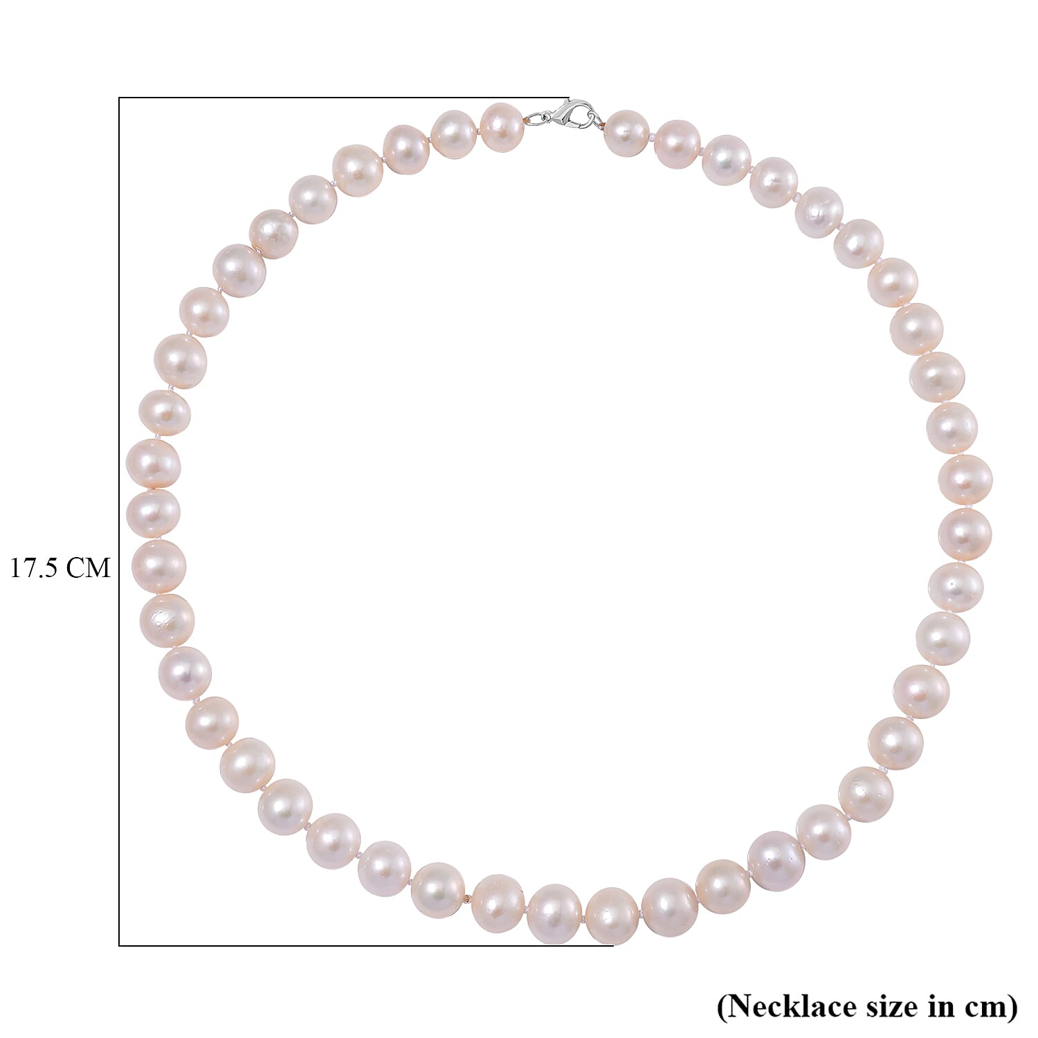 950 Platinum AAAA High Lustre Spherical Edison (10mm-11mm) Pearl Necklace (Size - 20).