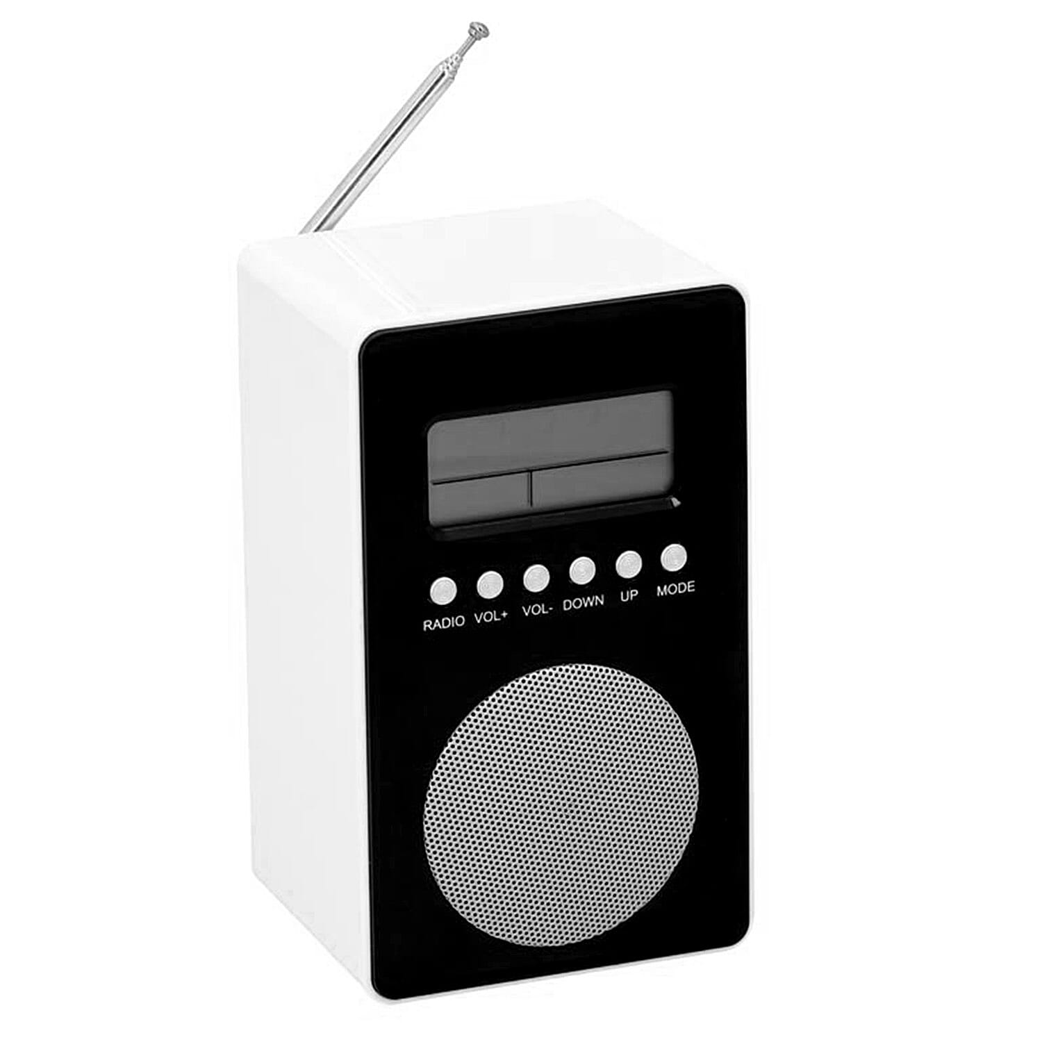 DUNLOP Clock, Alarm, FM Radio - White (8.5x14.3cm)