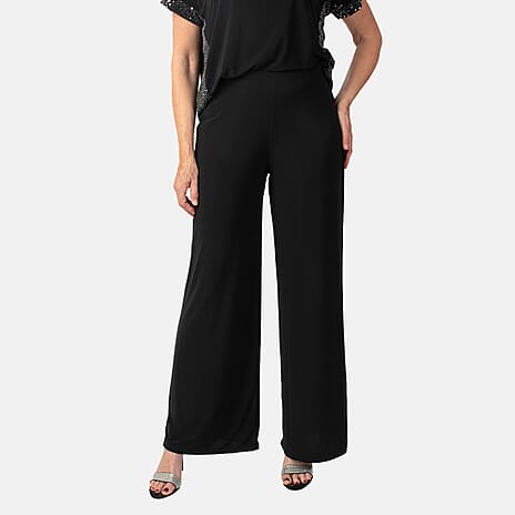 La Marey Wide Leg Pull on Trouser (Size L) - Black