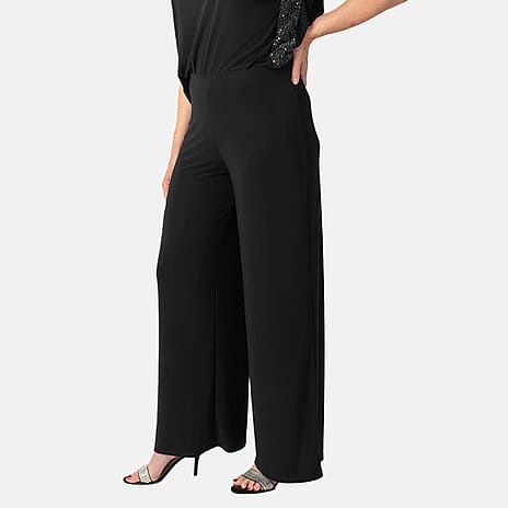La Marey Wide Leg Pull on Trouser (Size L) - Black