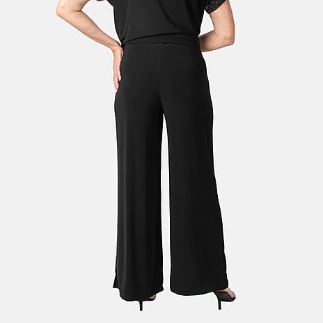 La Marey Wide Leg Pull on Trouser (Size L) - Black