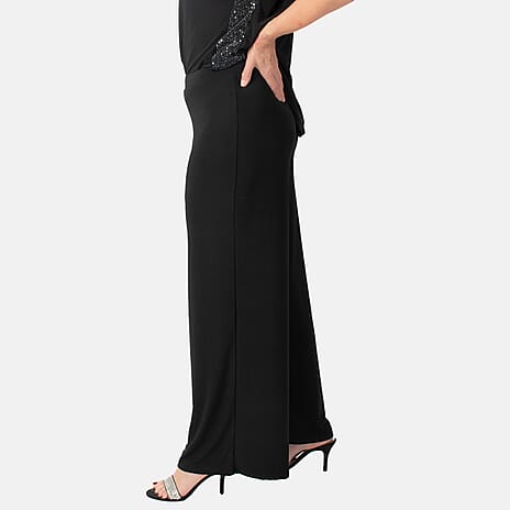 La Marey Wide Leg Pull on Trouser (Size M) - Black