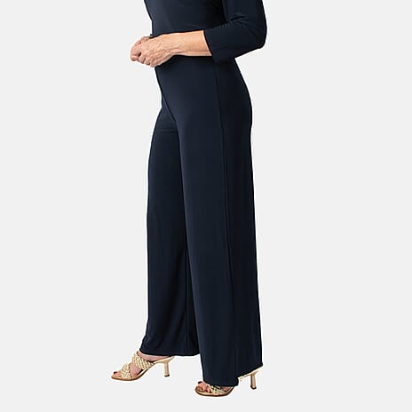 La Marey Wide Leg Pull on Trouser (Size M) - Navy