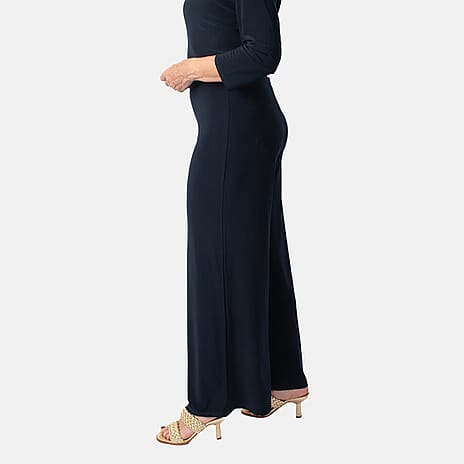 La Marey Wide Leg Pull on Trouser (Size M) - Navy
