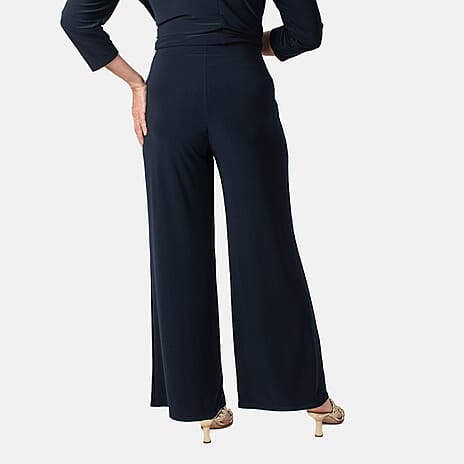 La Marey Wide Leg Pull on Trouser (Size M) - Navy