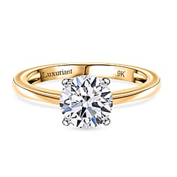 LUXURIANT 2 Ct. Lab Grown Diamond Solitaire Ring in 9K Gold SGL Certified