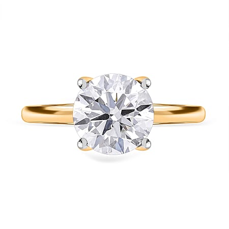 LUXURIANT 2 Ct. Lab Grown Diamond Solitaire Ring in 9K Yellow Gold SGL Certified