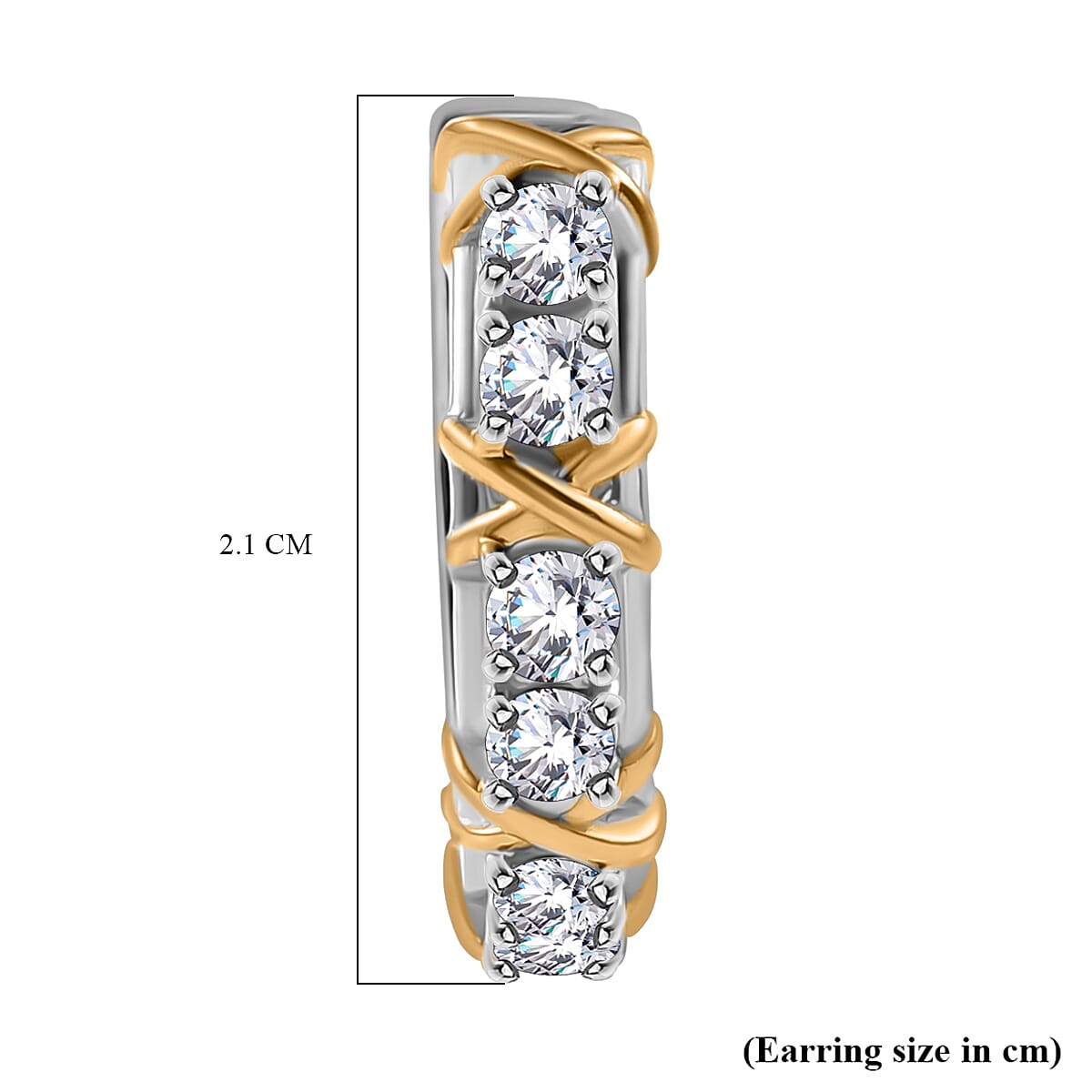 Designer Inspired Moissanite Criss Cross Earrings in 18K Gold Vermeil & Platinum Plated Sterling Silver