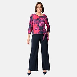 La Marey Abstract Print Side Knot Detail Top 