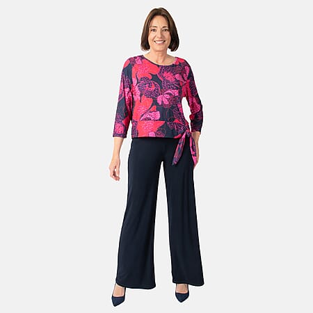 La Marey Print Side Knot Detail Top