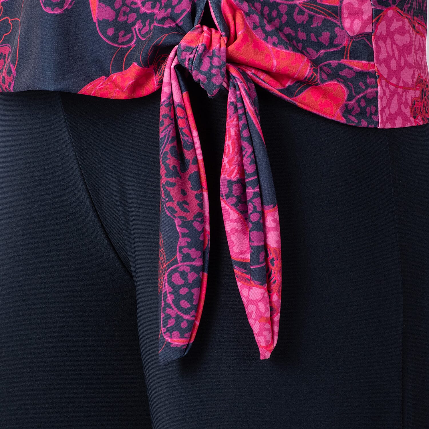 La Marey Abstract Print Side Knot Detail Top La Marey Abstract Print Side Knot Detail Top