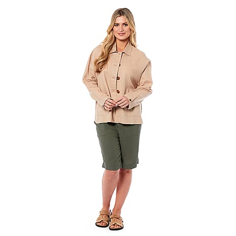 Charlotte West Linen Woven Jacket - Stone