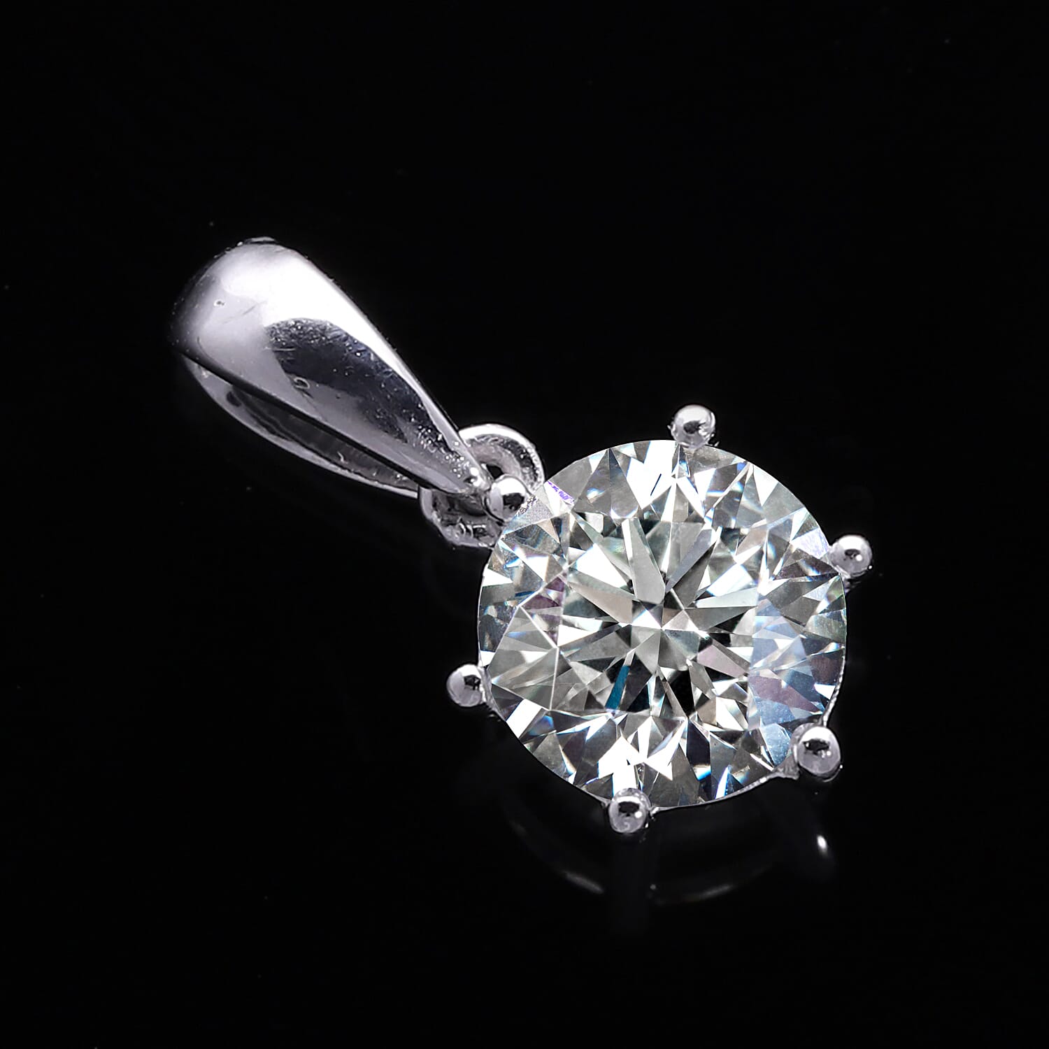 Luxuriant 950 Platinum SGL Certified Lab Grown Diamond (VS-EF) Round Pendant 1.00 Ct.