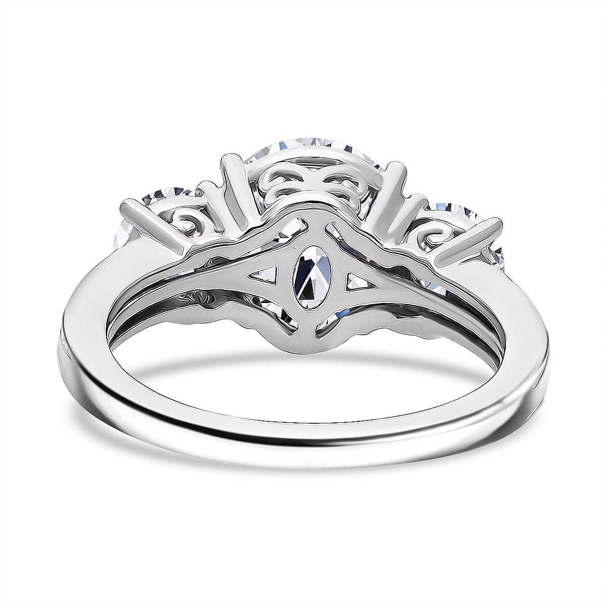 SPECIAL ORDER - Luxuriant - 950 Platinum SGL Certified (VS-EF) Lab Grown Diamond 3 Stone Ring 4.15 Ct.