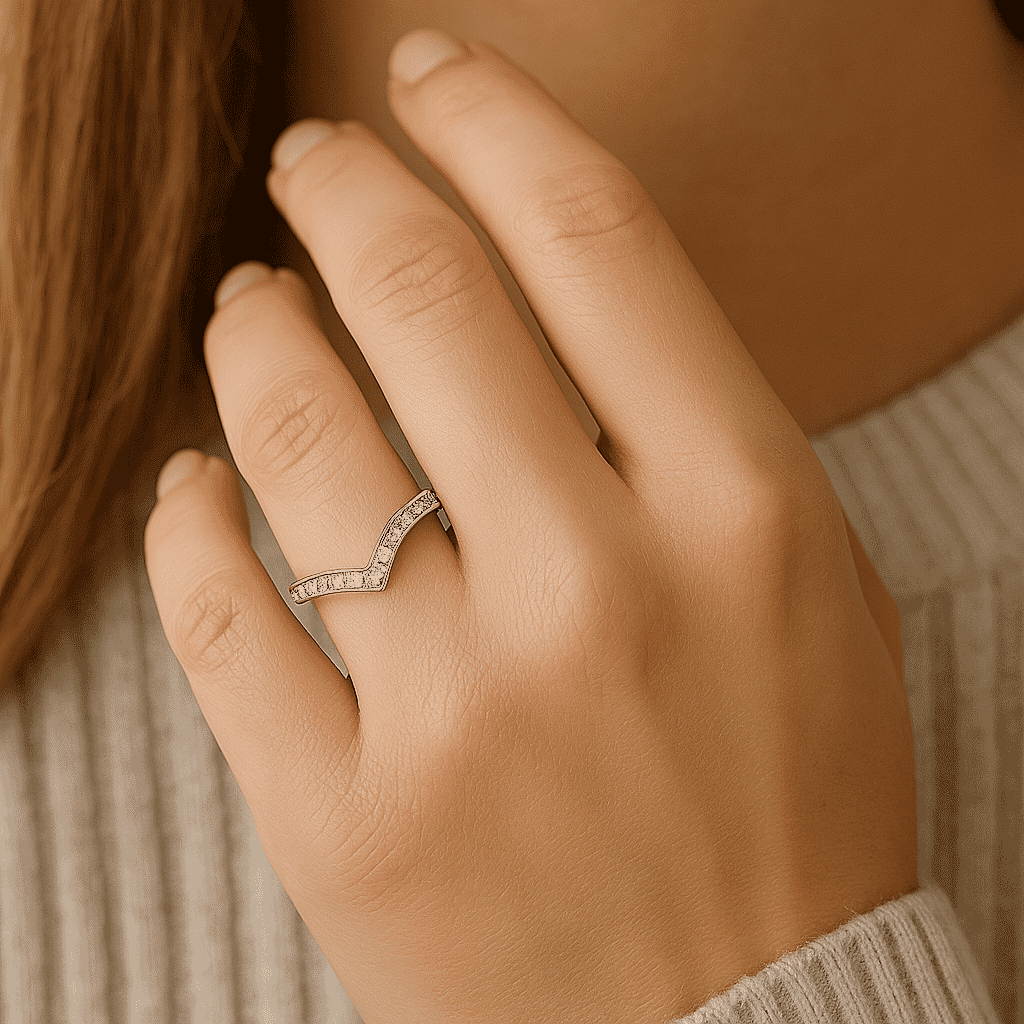Lab Grown Diamond SI-GH Wishbone Ring in Sterling Silver