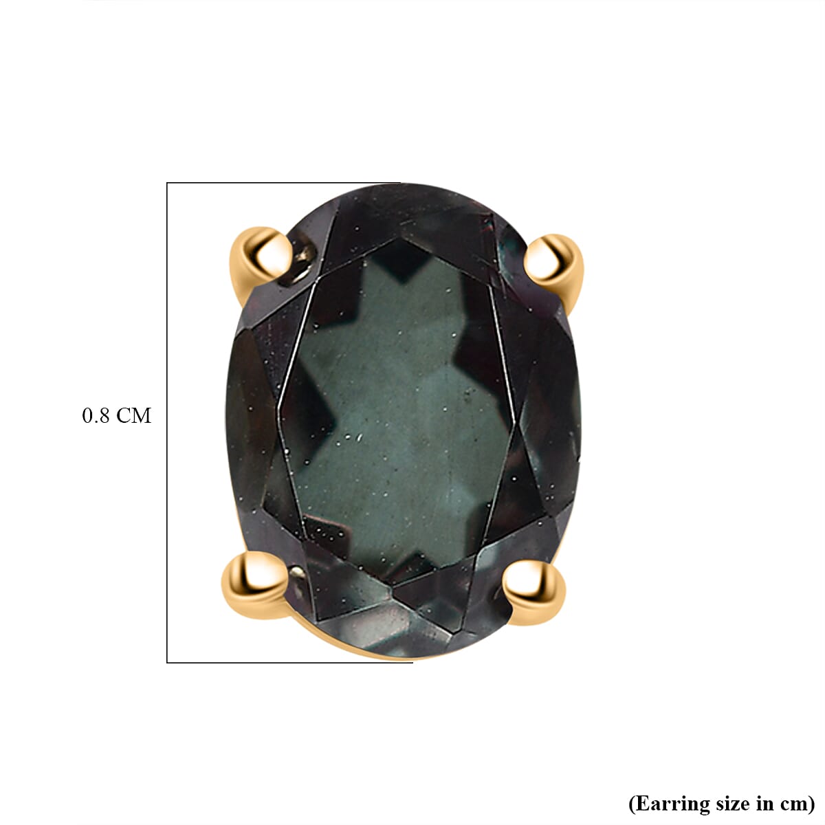 Alexandrite Triplet Quartz Earring with Push Back in 18K Yellow Gold Vermeil Sterling Silver 2.92 Ct.