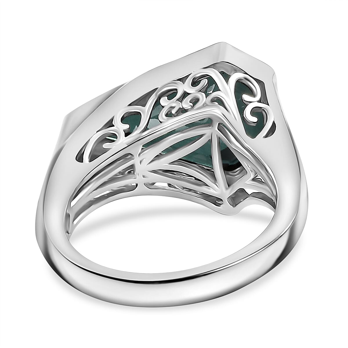 Alexandrite Triplet Quartz Fancy Ring in Rhodium Overlay Sterling Silver 5.84 Ct.