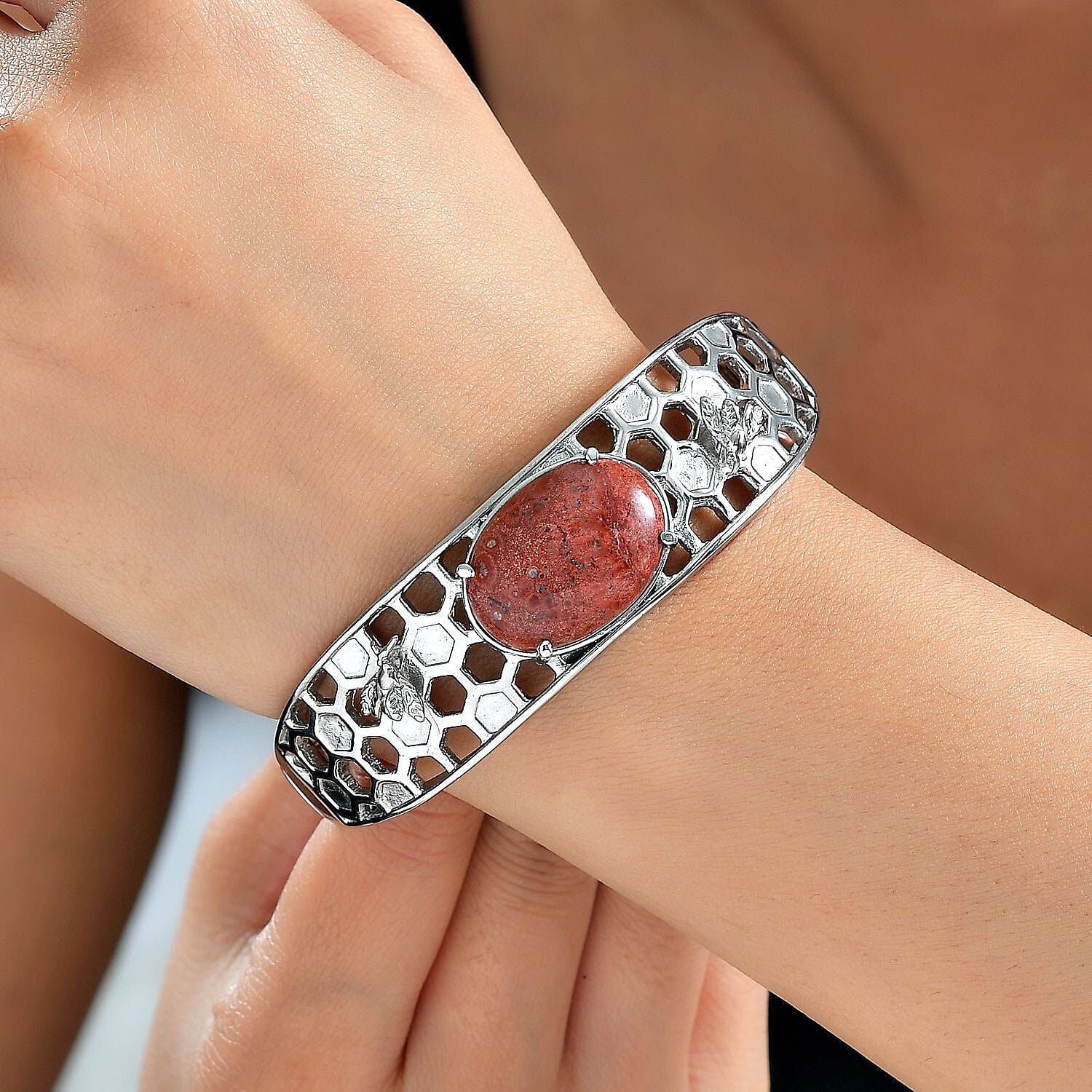 Poppy Jasper Full Bangle (Size 7.50) 24.96 CT