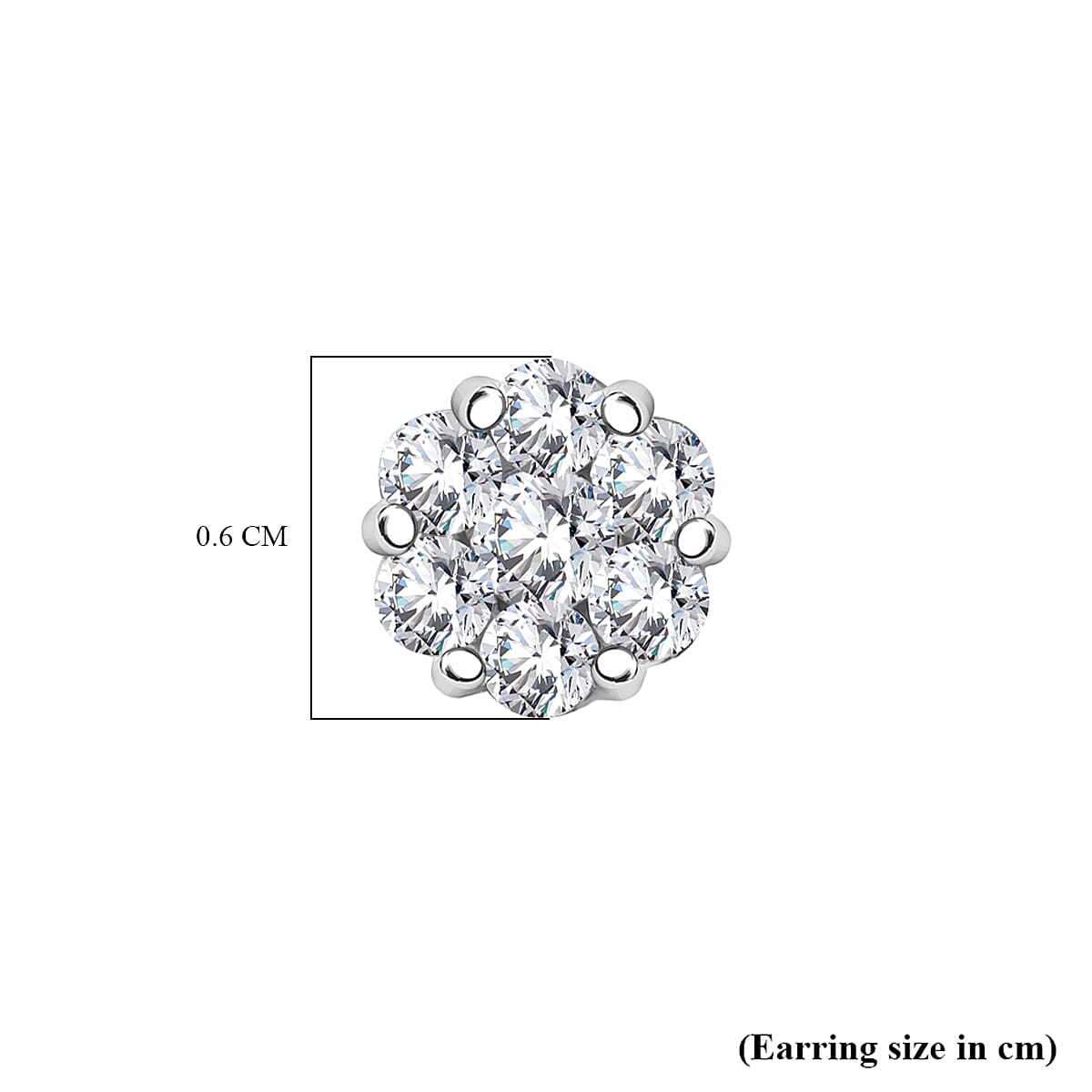 Luxuriant - Lab Grown Diamond (SI-G-H) Stud Earrings with Push Back in Rhodium Overlay Sterling Silver 0.51 Ct.