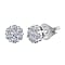 Luxuriant Diamond 0.5 Ct. Lab Grown Diamond Stud Floral Earrings in Rhodium Sterling Silver