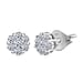 Luxuriant Diamond 0.5 Ct. Lab Grown Diamond Stud Floral Earrings in Rhodium Sterling Silver
