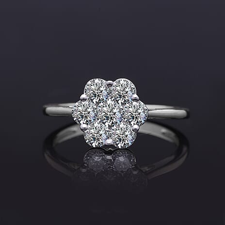 Luxuriant Collection - SGL Certified & Stone Lab Grown Diamond (VS-GH) Pressure Set Ring In 9K White Gold - 1.00 Cts