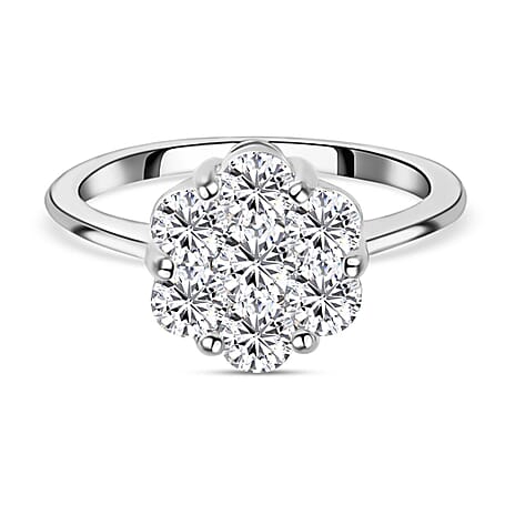 Luxuriant Collection - SGL Certified & Stone Lab Grown Diamond (VS-GH) Pressure Set Ring In 9K White Gold - 1.00 Cts