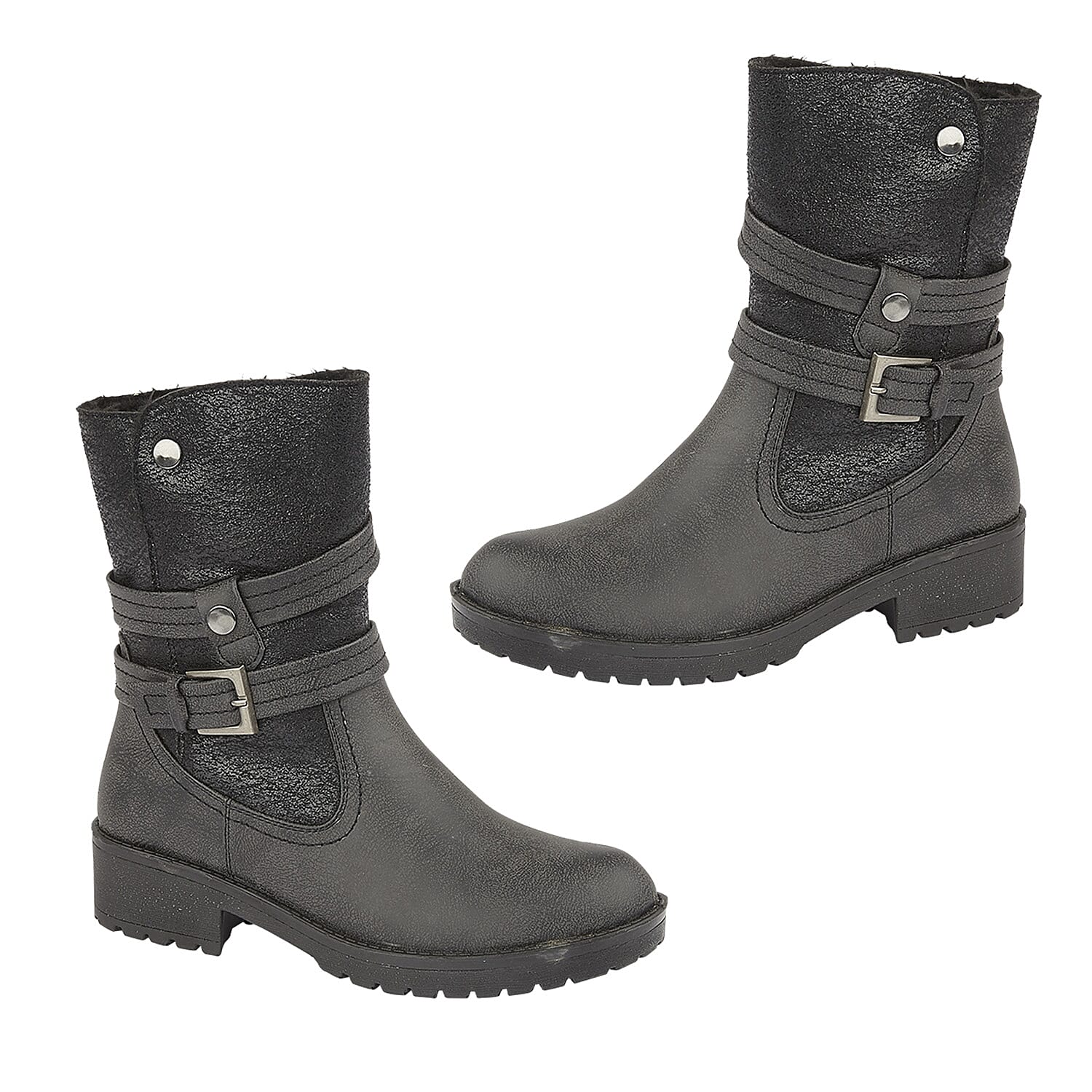 Emma Ladies Alice Ankle Boots with Strap & Buckle