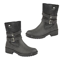 Emma Ladies Alice Ankle Boots with Strap & Buckle