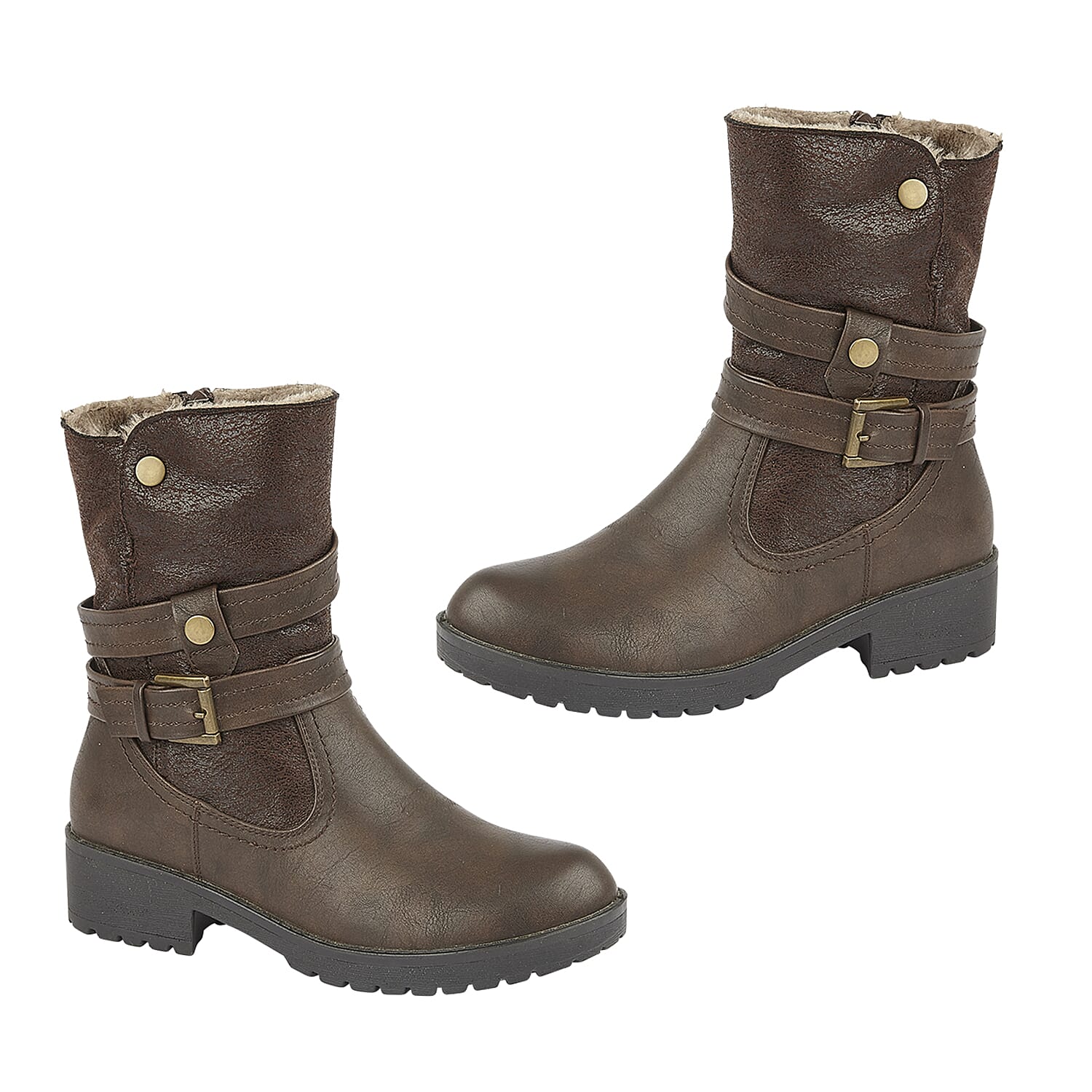 Emma Ladies Alice Ankle Boots with Strap & Buckle