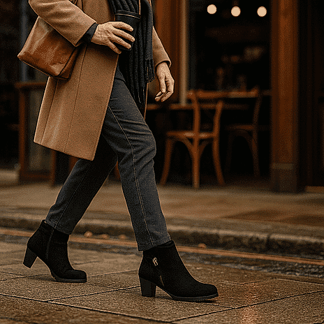 Emma Amy Ladies Block Heel Ankle Boots (Size 5) - Black