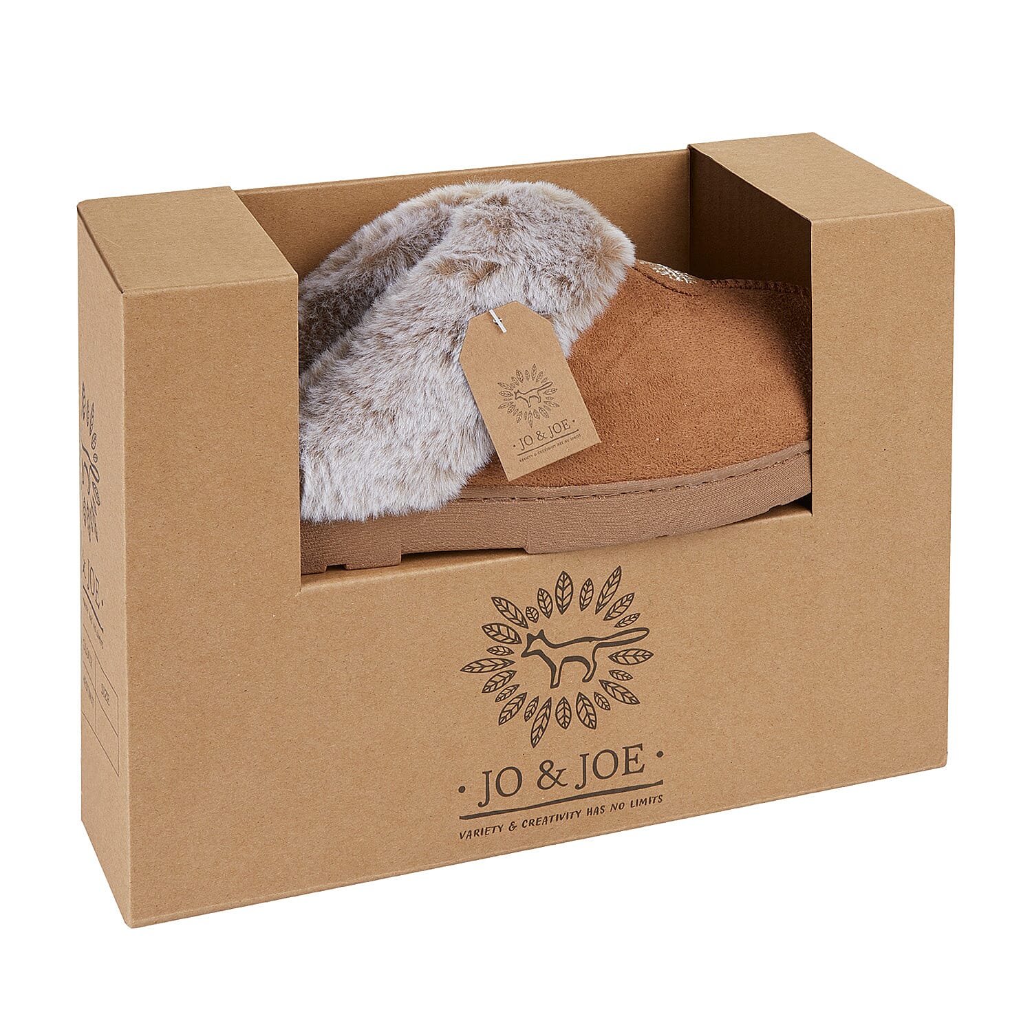 Jo & Joe Ladies SPLENDOUR Mule with Fur Collar (Size 6) - Chestnut