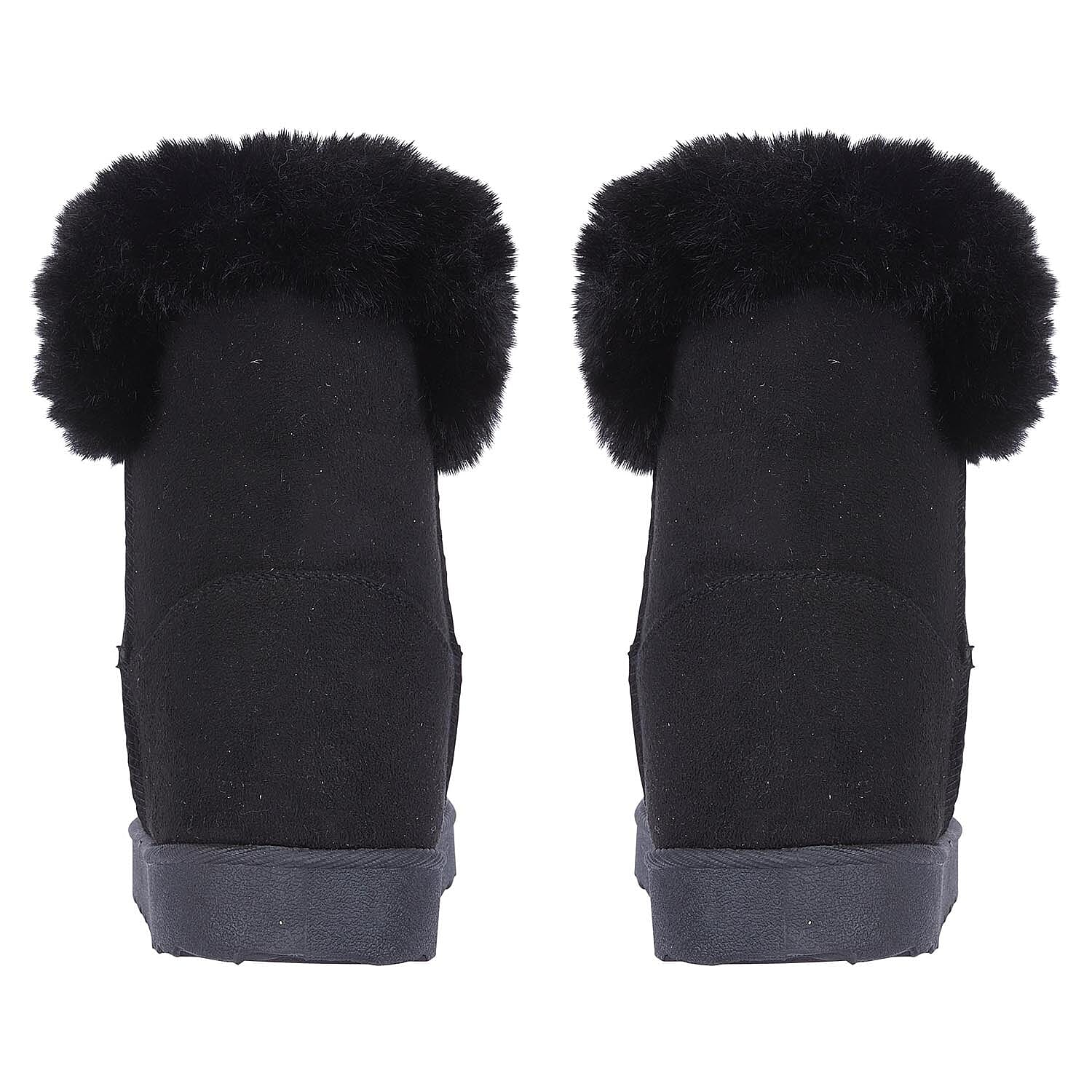 SHOES BY EMMA -  Brisbane Plush Lined Fluffy Ladies Boots (Size 4) - Black