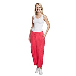 Ladies Linen Cargo Pocket 3/4 Capris