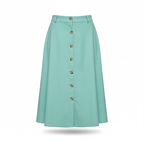 La Marey Button A-line Midi Skirt (Size 14) - Jade