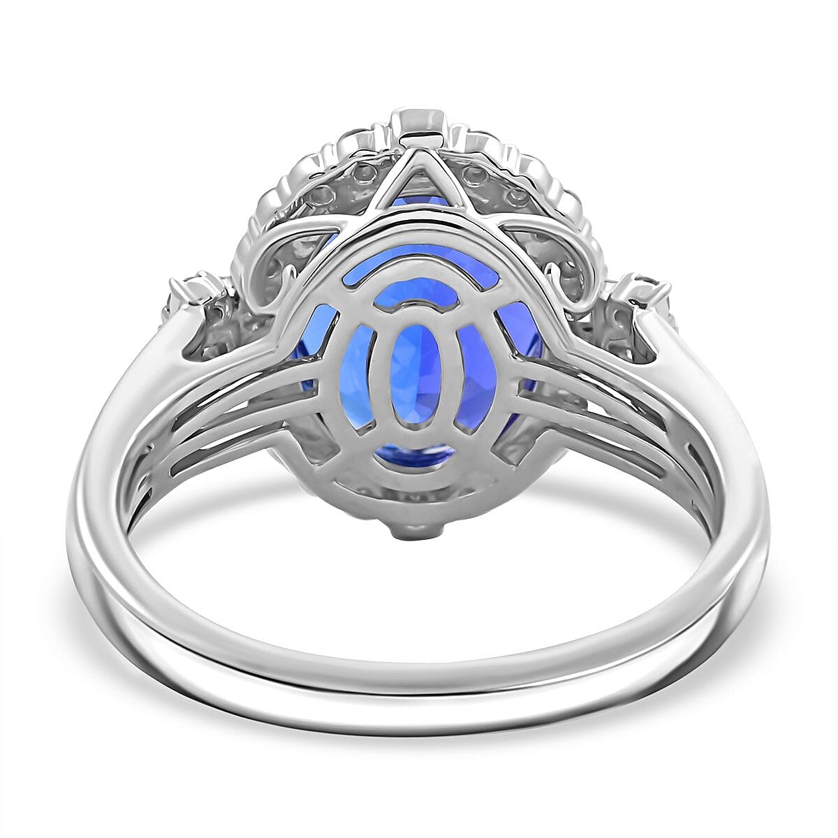 950 Platinum  AAAA  Tanzanite   White Diamond  VS Ring 7.25 pc,  Platinum Wt. 9.99 Gms  7.250  Ct.