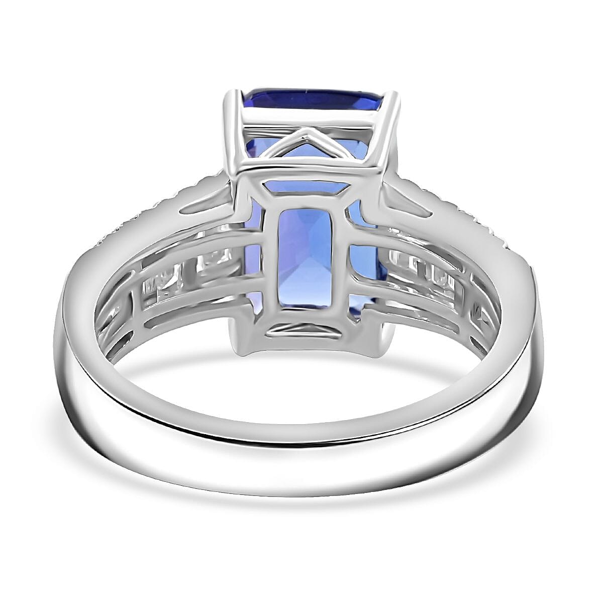 950 Platinum  AAAA  Tanzanite   White Diamond  VS Ring 5.30 pc,  Platinum Wt. 7.73 Gms  5.300  Ct.