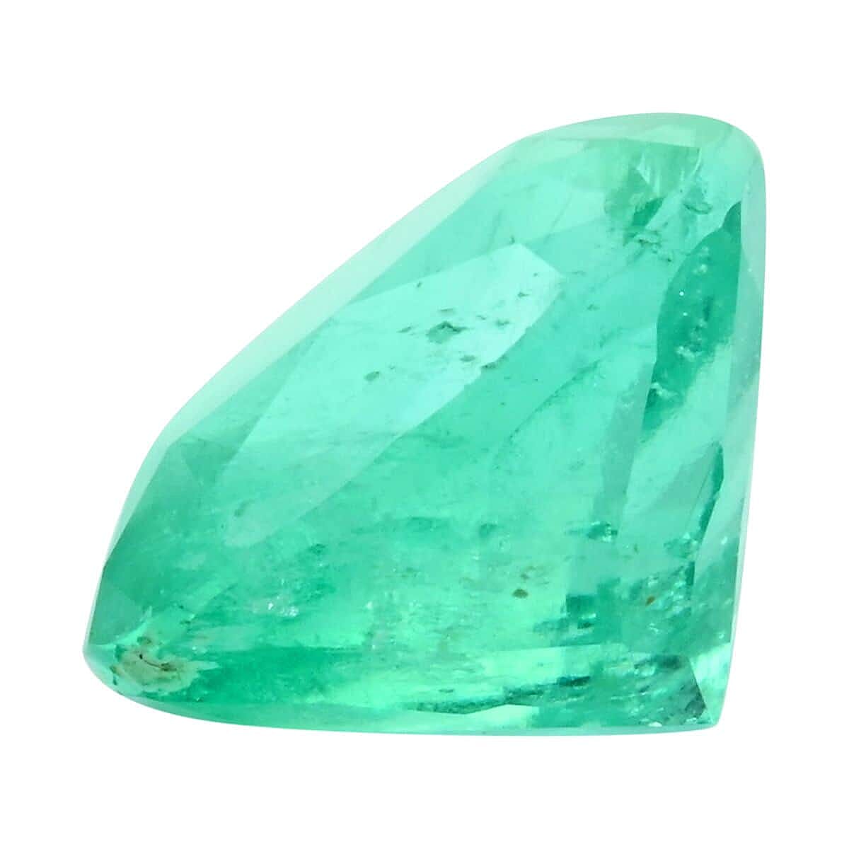 Certified and Appraised AAAA Boyaca Colombian Emerald AGI Certified Loose Gemstone (Cushion Shape 12.20x11.81x8.22) 6.87 Ct.