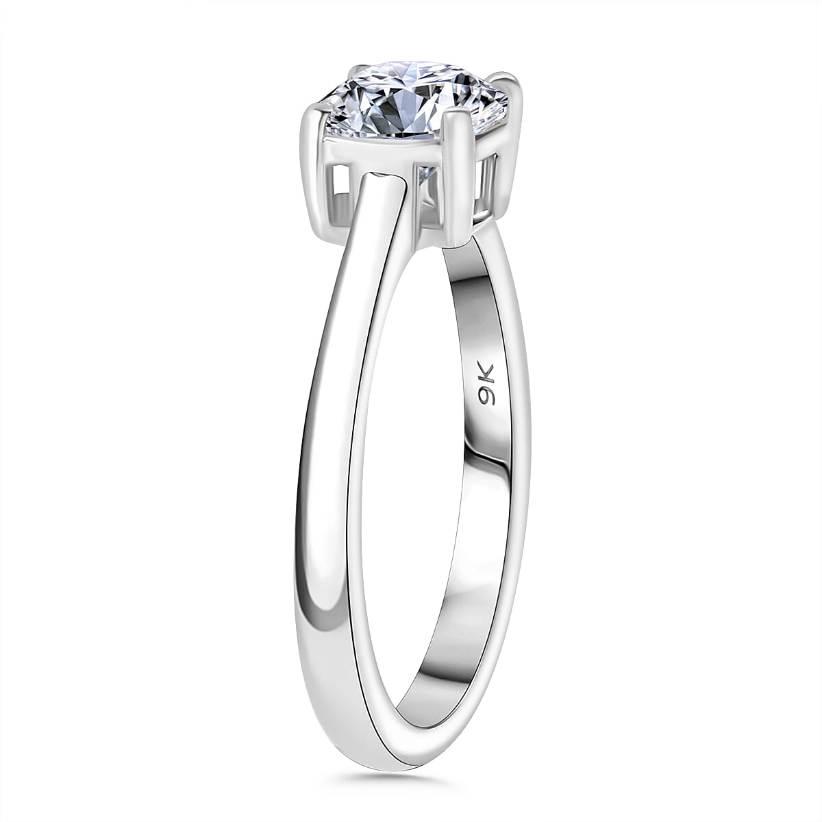 Luxuriant - 9K White Gold SGL Certified Lab Grown Diamond (VS-EF) Solitaire Ring 1.00 Ct.