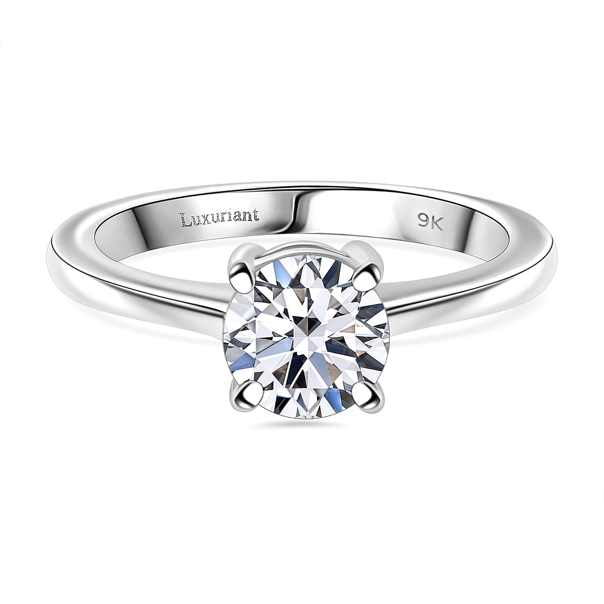LUXURIANT 1 Ct. Lab Grown Diamond Solitaire Ring in 9K White Gold, SGL Certified