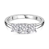 LUXURIANT 950 Platinum SGL Certified Lab Grown Diamond (VS/F) Trilogy Ring 1.15 Ct.
